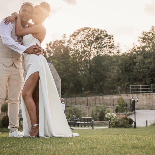 Farrah & Greg-A75A8009-Enhanced-NR A bride and groom at walton view hotel during sunset