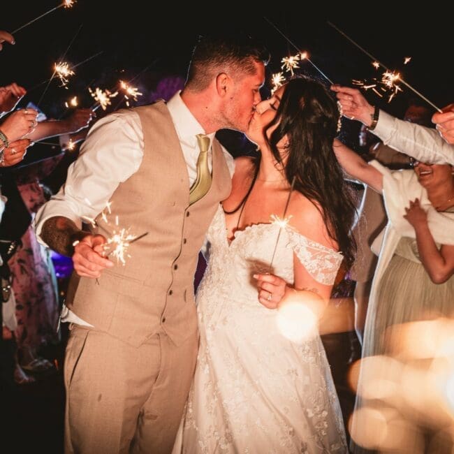 sparkler photo at woodstock weddings and events