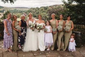 Bridesmaids at tithe barn