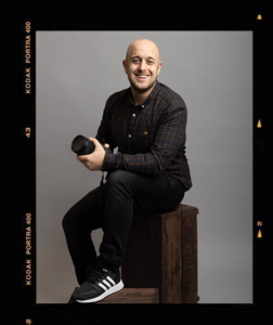 A photo of fabio sat on a charge, a yorkshire wedding photographer