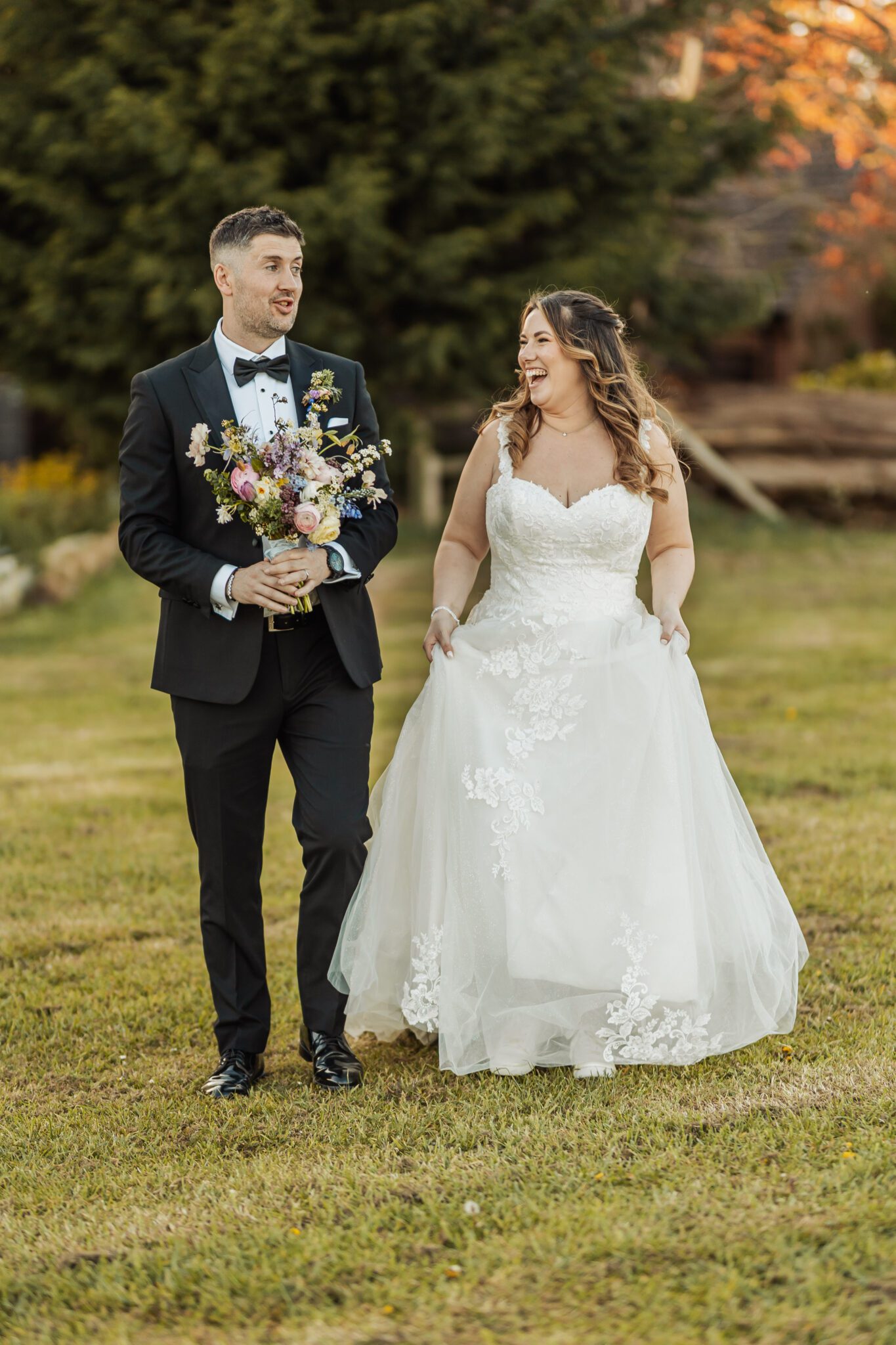 Sophie and Zak share a candid moment together on their wedding day, captured in natural documentary style by a Yorkshire wedding photographer.